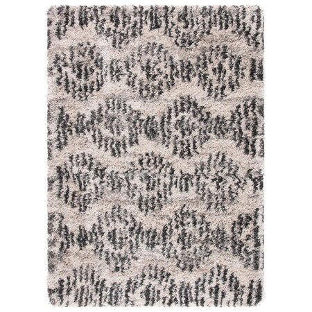Safavieh 9 x 12 ft. Iceland Shag 500 Power Loomed Rectangle Rug; Cream & Grey ISG518A-9